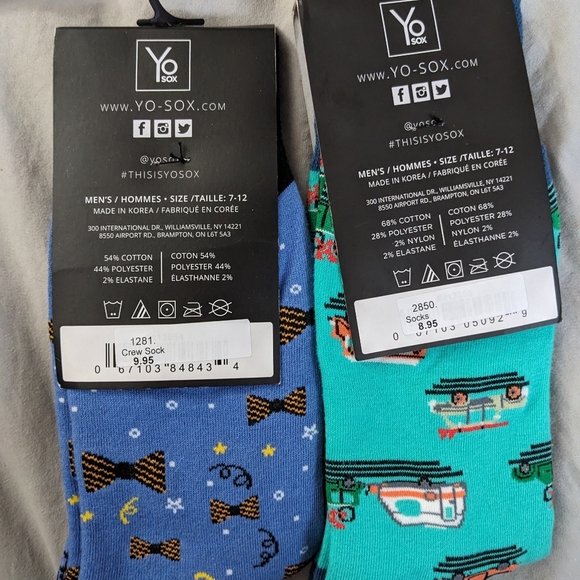 Men's Patterned Socks - Blue and Teal - Picture 2 of 2